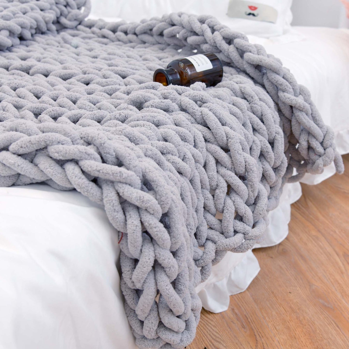 Plush Handmade Knitted Cover Blanket