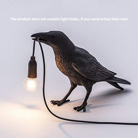 Mystic Gothic Crow Lamp Decor