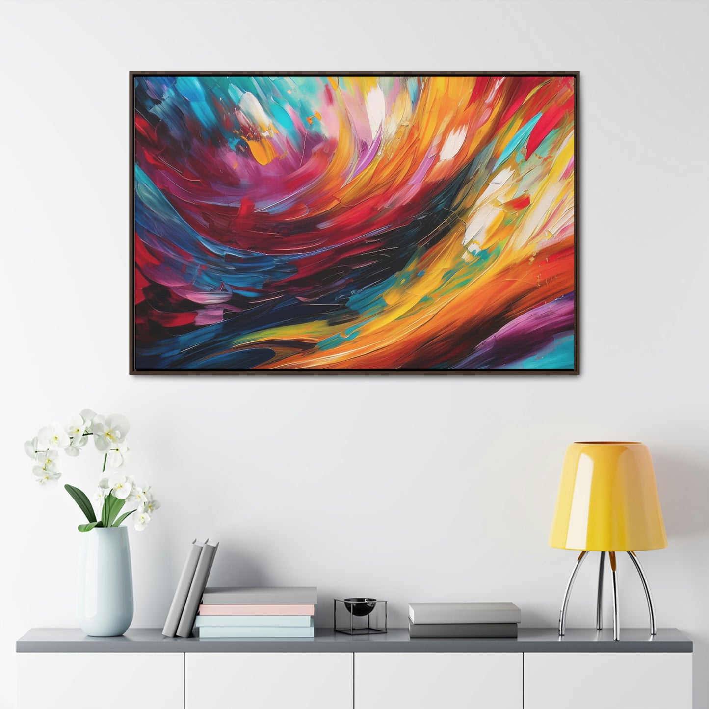 Aurora Galaxy Framed Canvas Print