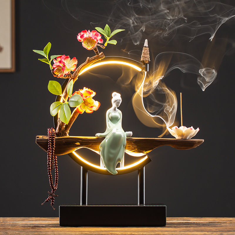 Serene Waterfall Incense Burner Decor freeshipping - khollect