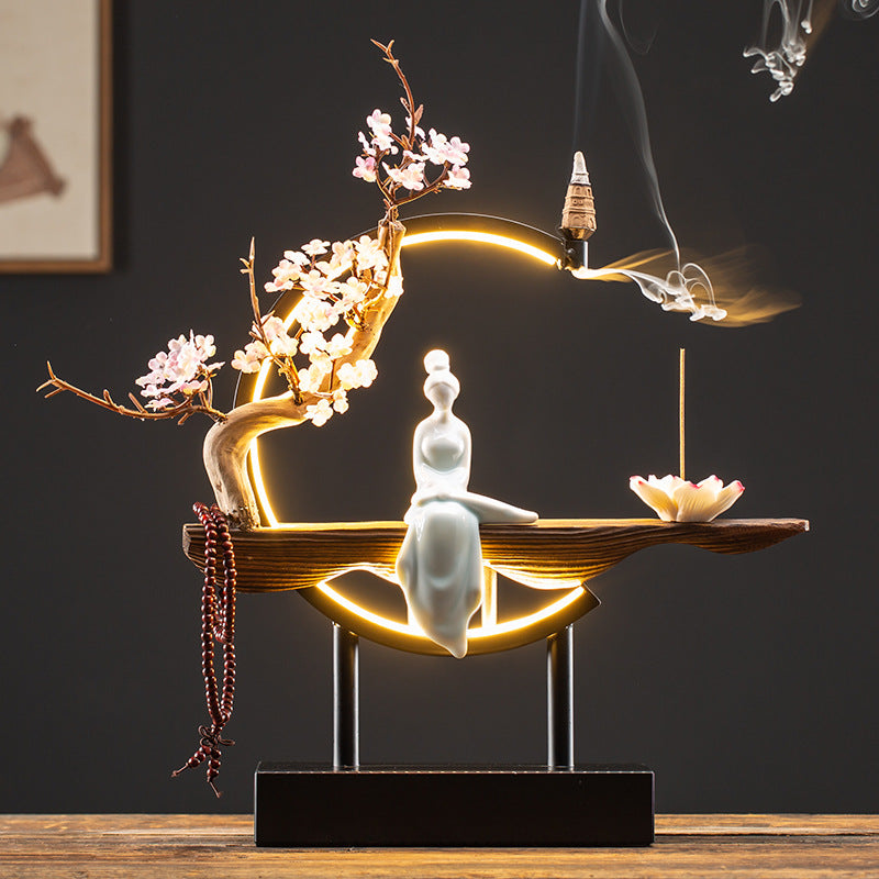 Serene Waterfall Incense Burner Decor freeshipping - khollect