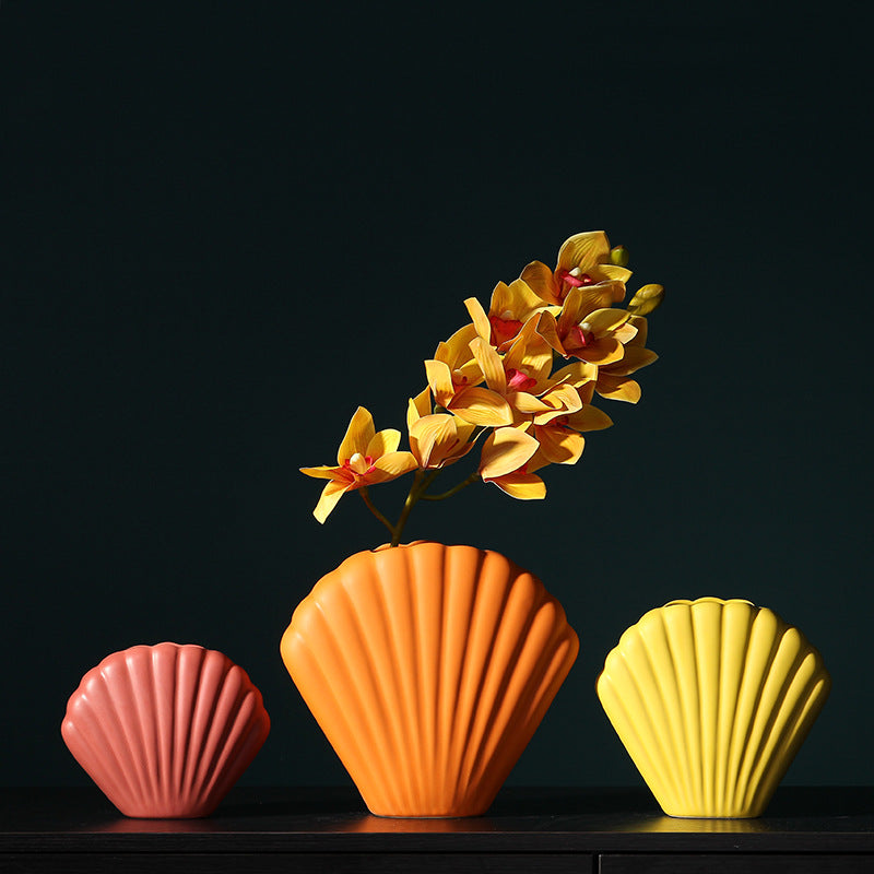 Shell Base Flower Vase Decor freeshipping - khollect