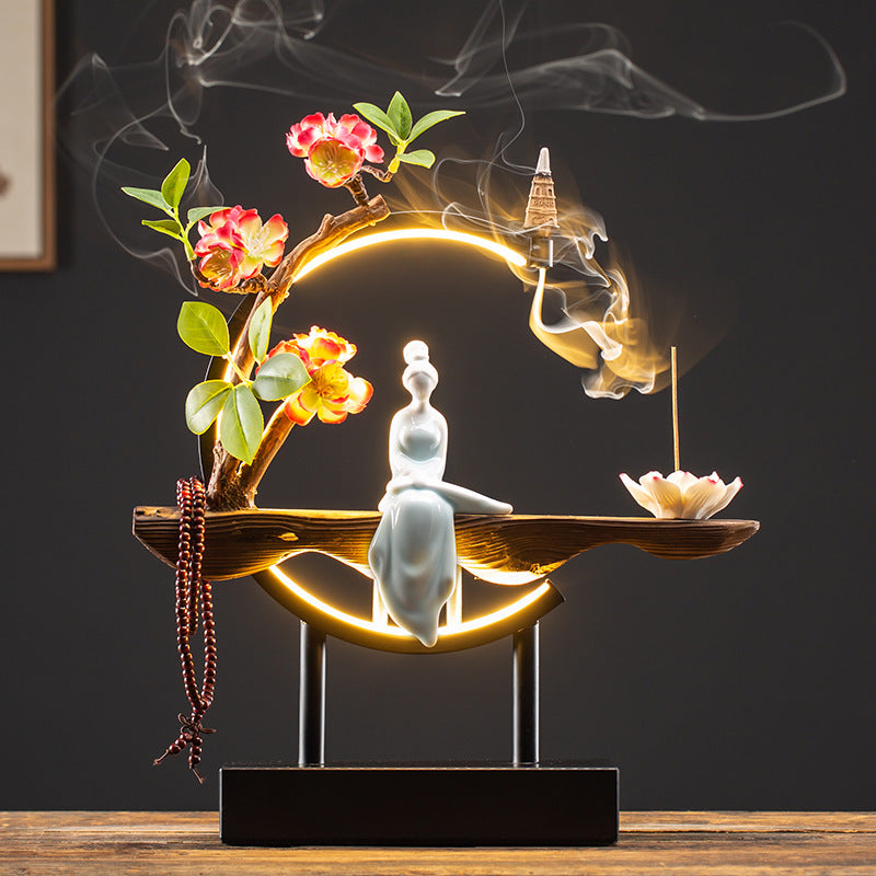Serene Waterfall Incense Burner Decor freeshipping - khollect