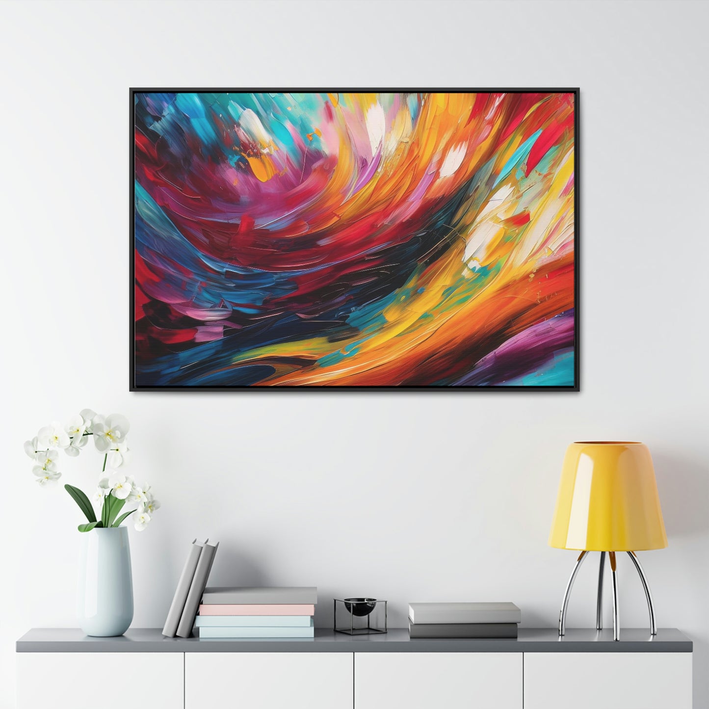 Aurora Galaxy Framed Canvas Print