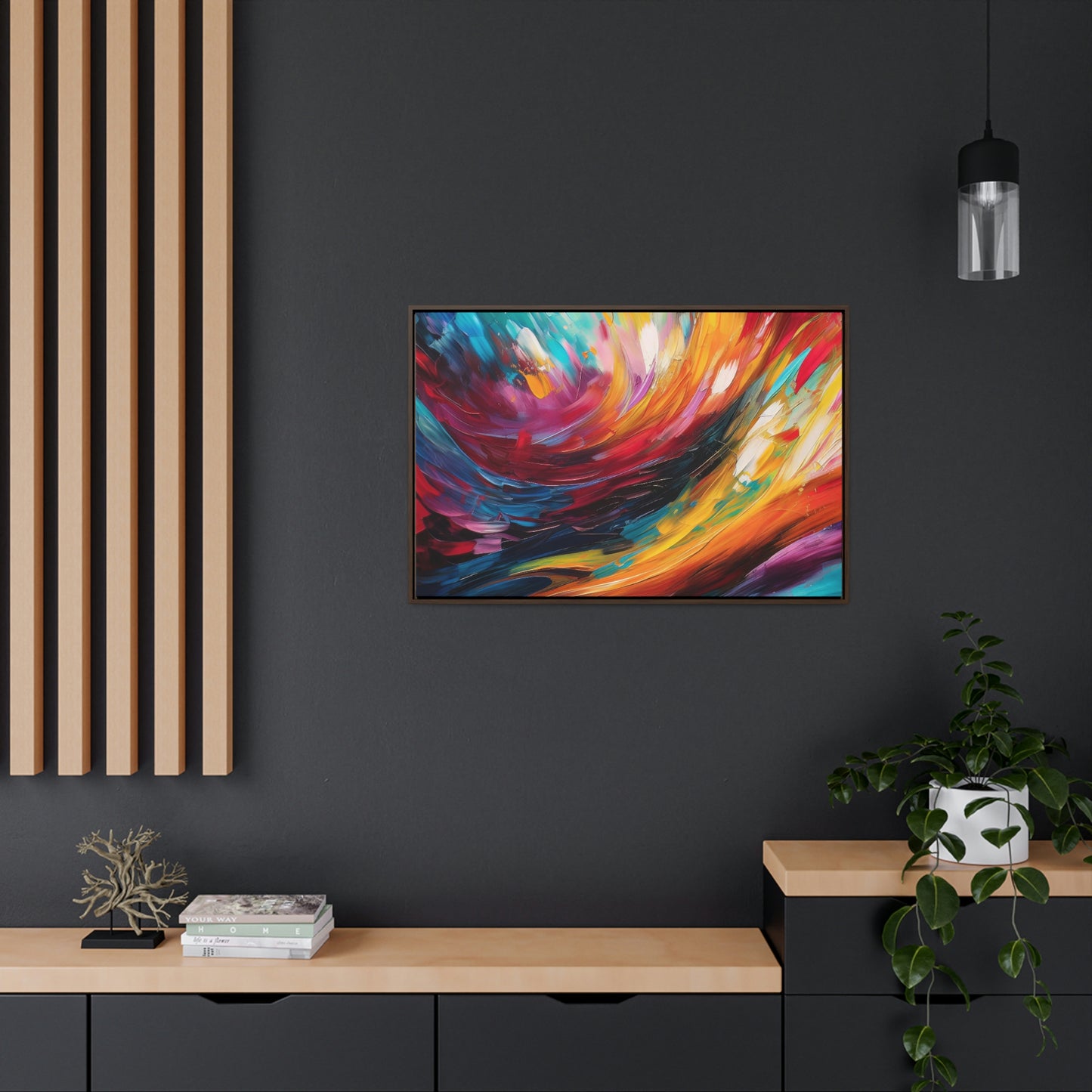 Aurora Galaxy Framed Canvas Print