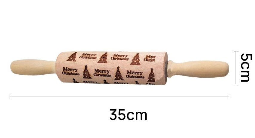 Rolling Pin Pattern Embossed Beech Wood freeshipping - khollect