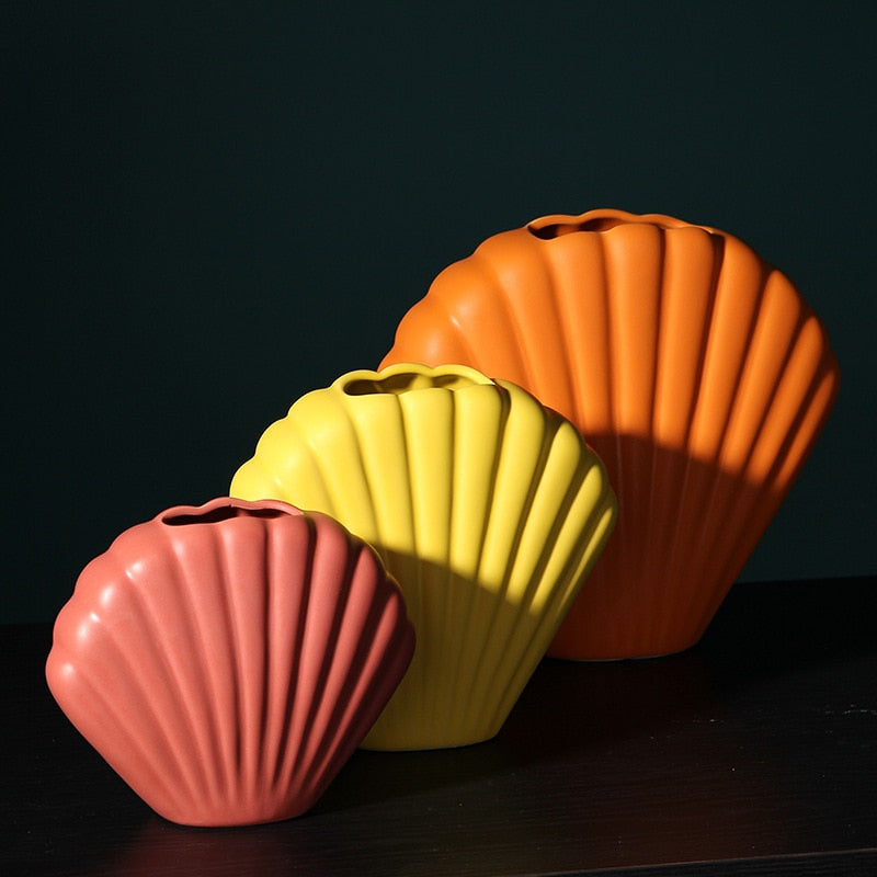 Shell Base Flower Vase Decor freeshipping - khollect