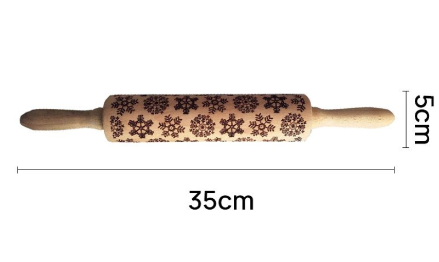 Rolling Pin Pattern Embossed Beech Wood freeshipping - khollect