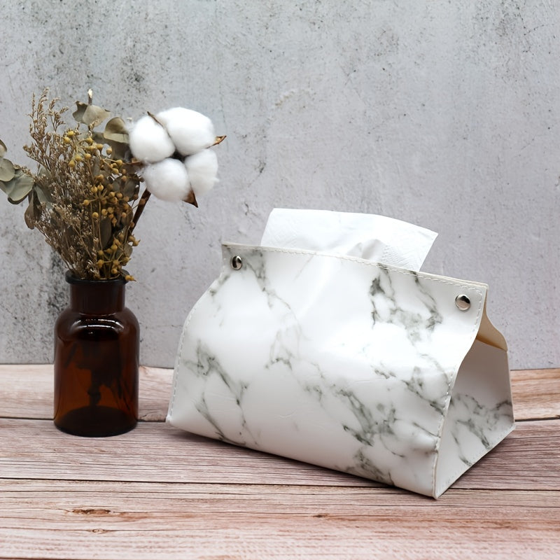Abstract Faux Marble Tissue Box