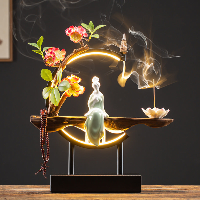 Serene Waterfall Incense Burner Decor freeshipping - khollect