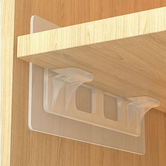 Transparent 10-piece Punch Free Adhesive Shelf Bracket