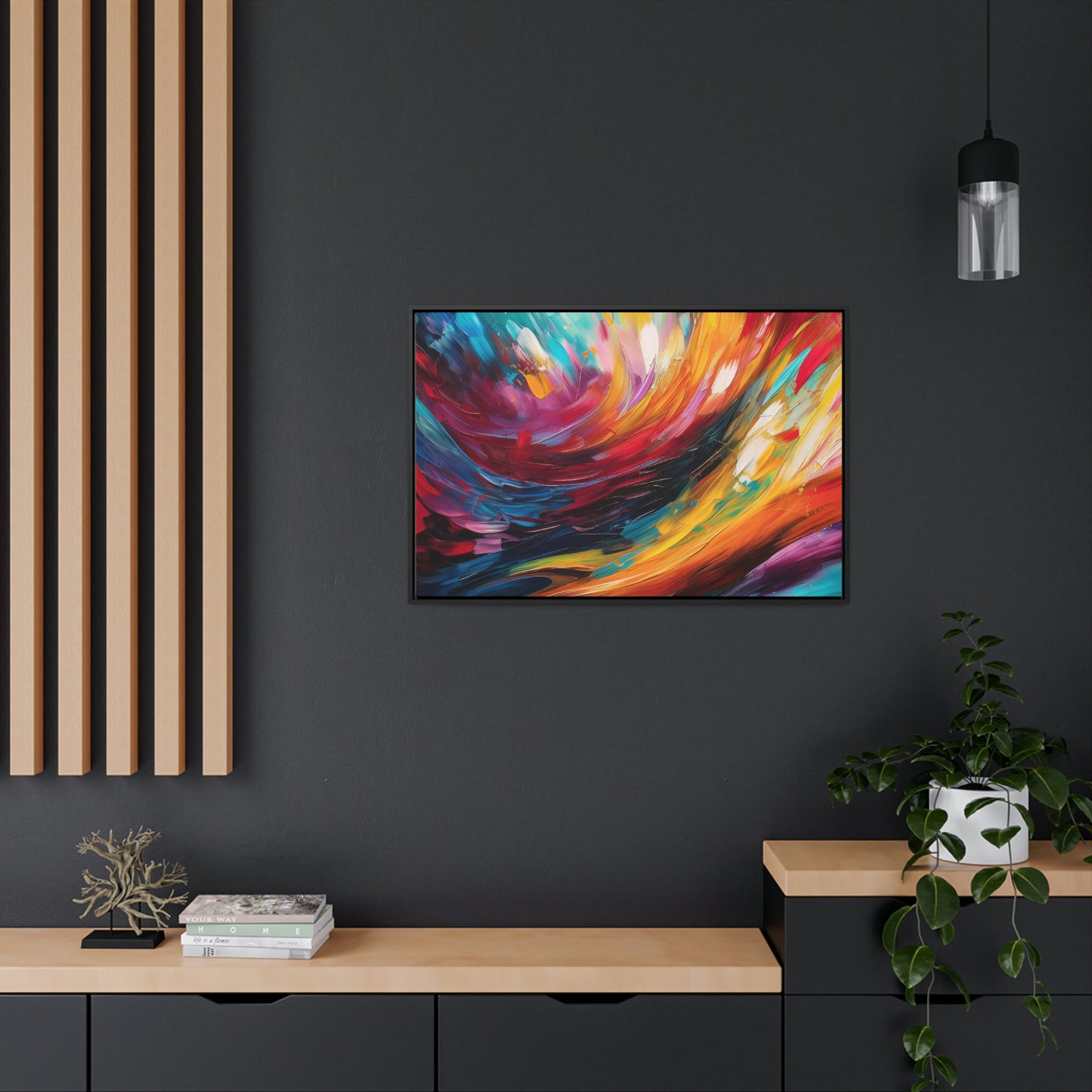 Aurora Galaxy Framed Canvas Print