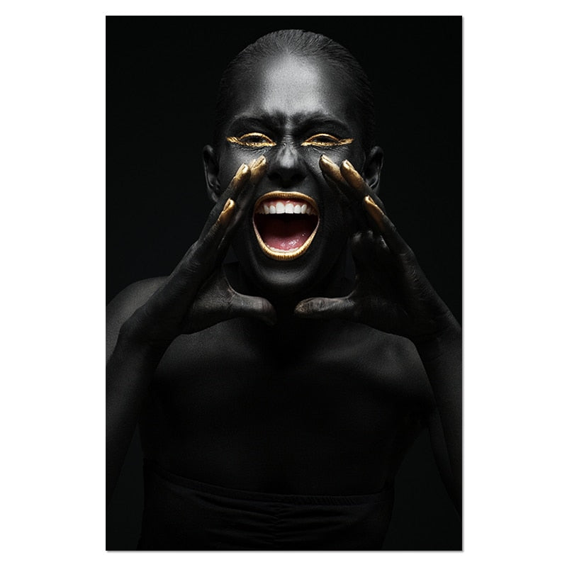 Golden Expression Art Canvas Print