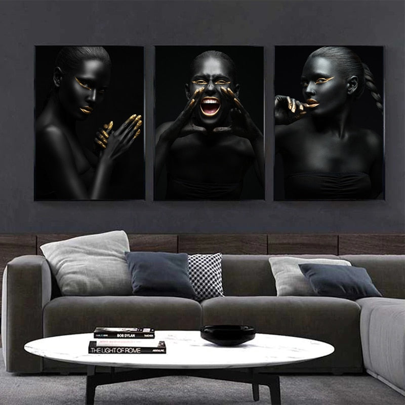 Golden Expression Art Canvas Print