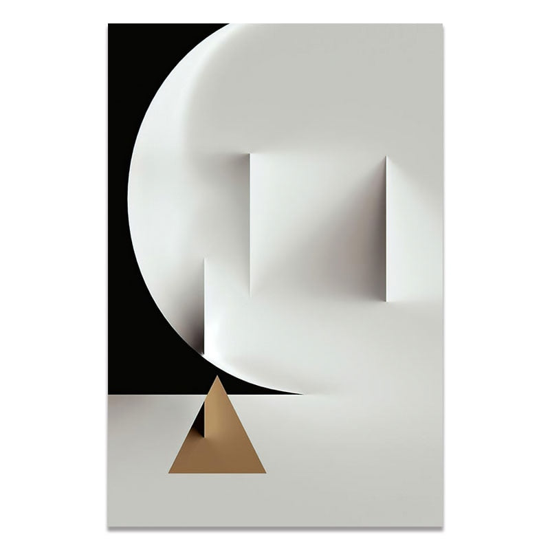 Geometric Tonal Abstract Canvas Art