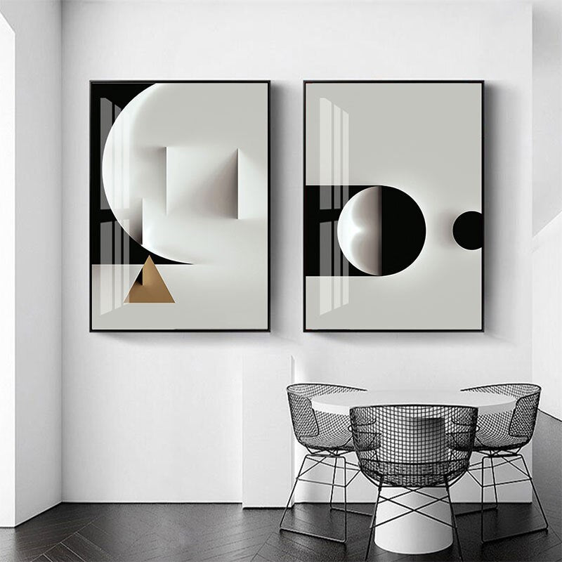 Geometric Tonal Abstract Canvas Art