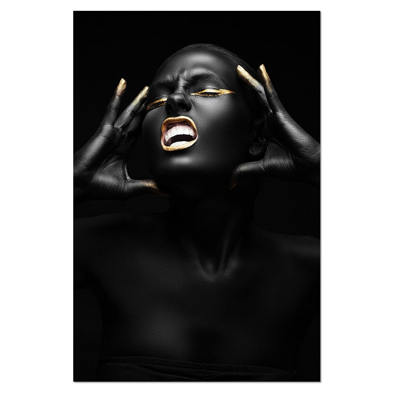 Golden Expression Art Canvas Print