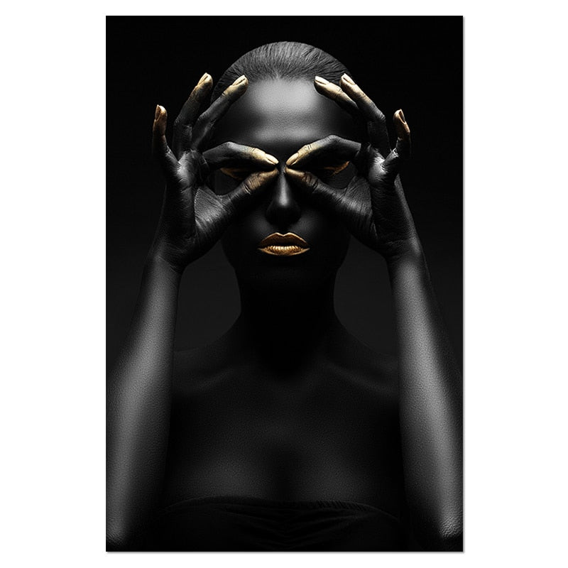 Golden Expression Art Canvas Print