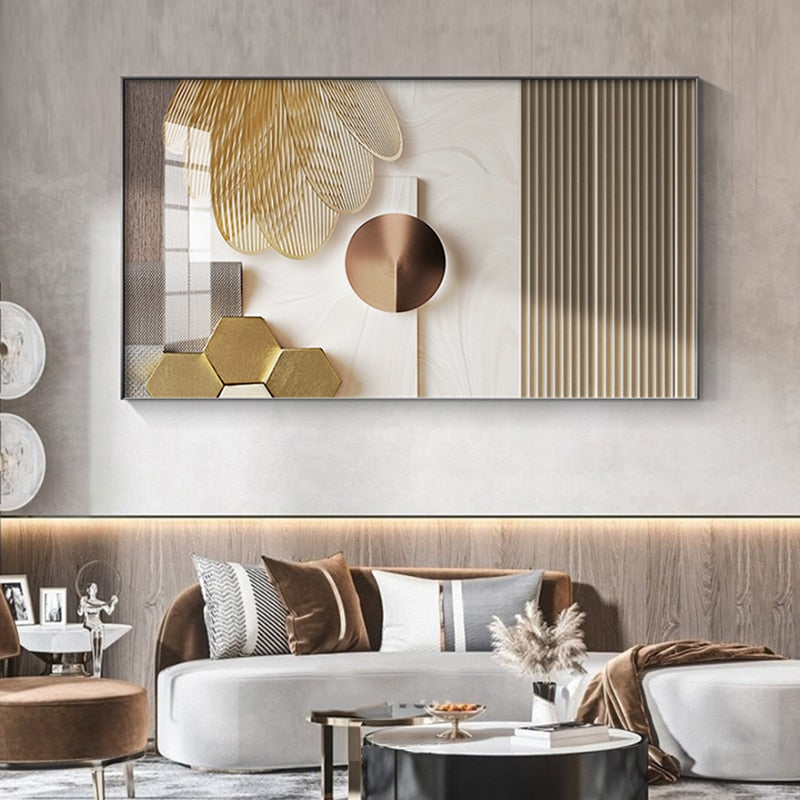Lux Minimalist Abstract Gold Canvas Print
