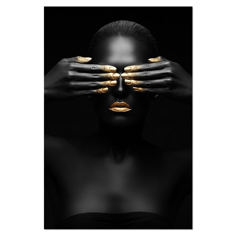 Golden Expression Art Canvas Print