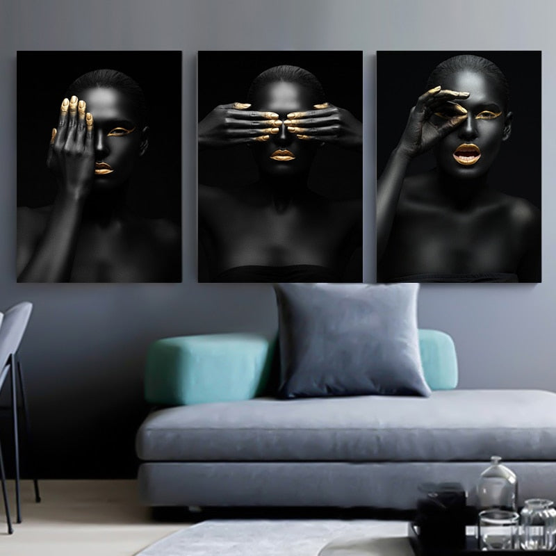 Golden Expression Art Canvas Print
