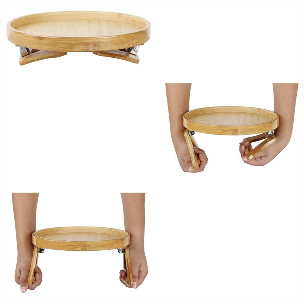 Circle Bamboo Sofa Arm Tray