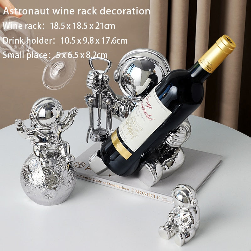 Golden Astro Wine Rack Decor