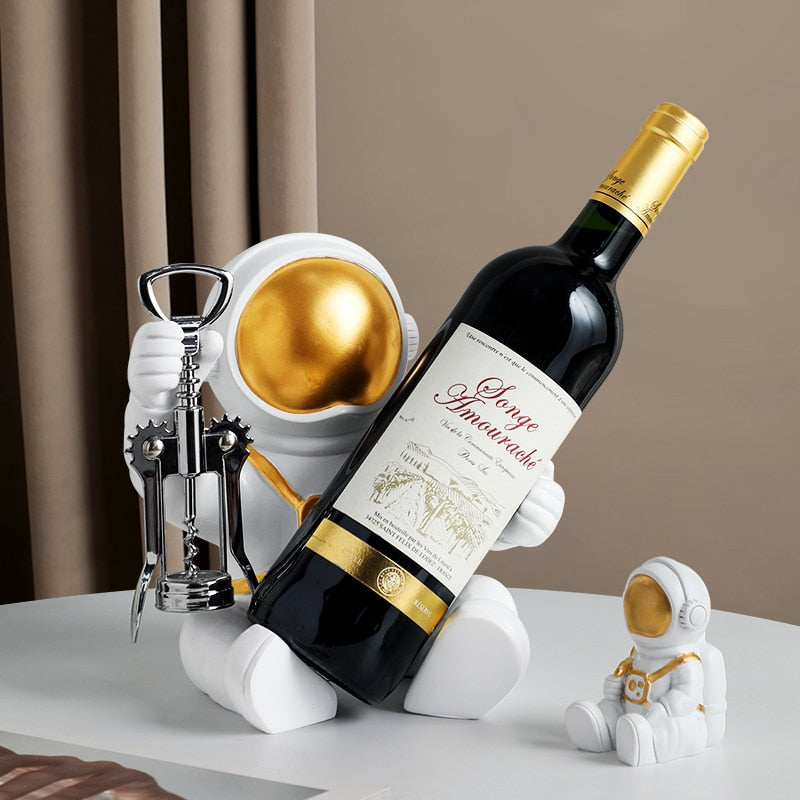 Golden Astro Wine Rack Decor