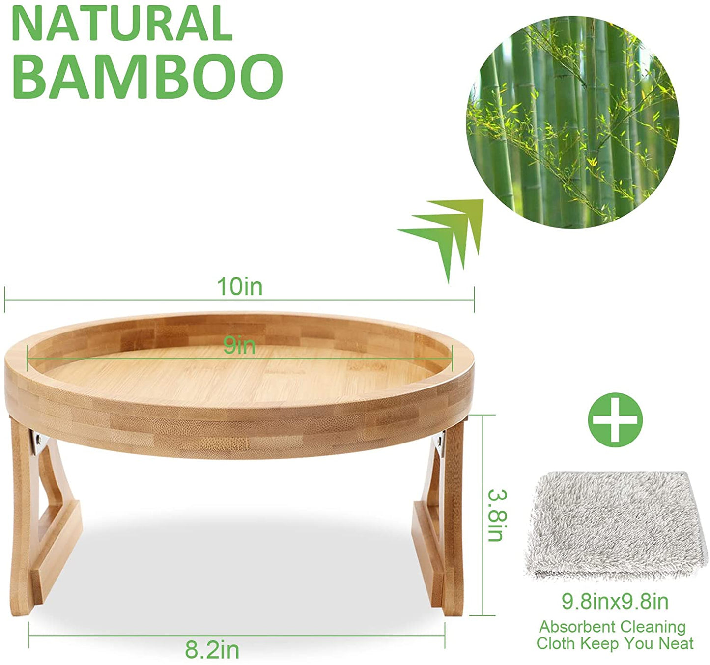 Circle Bamboo Sofa Arm Tray