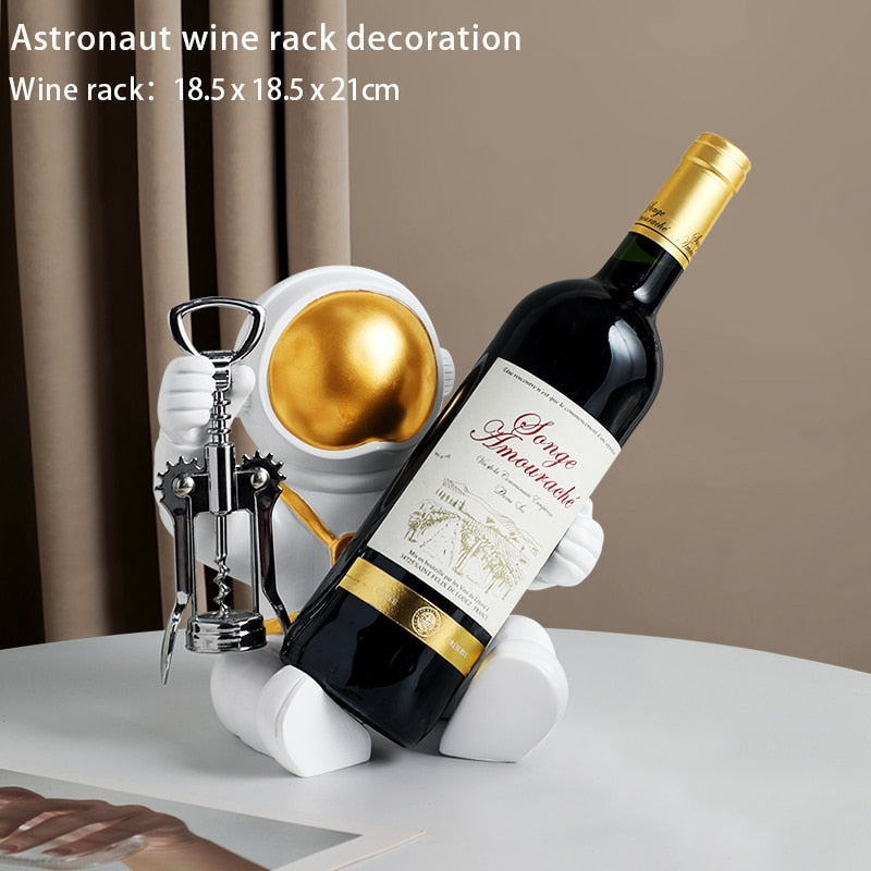 Golden Astro Wine Rack Decor