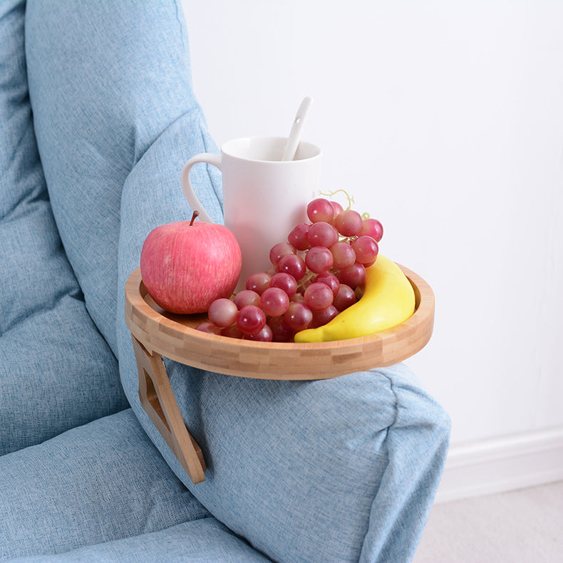 Circle Bamboo Sofa Arm Tray