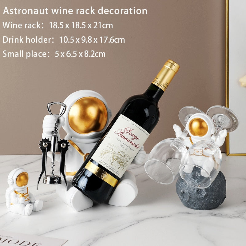 Golden Astro Wine Rack Decor