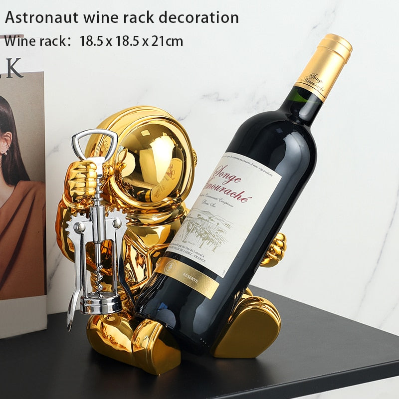 Golden Astro Wine Rack Decor