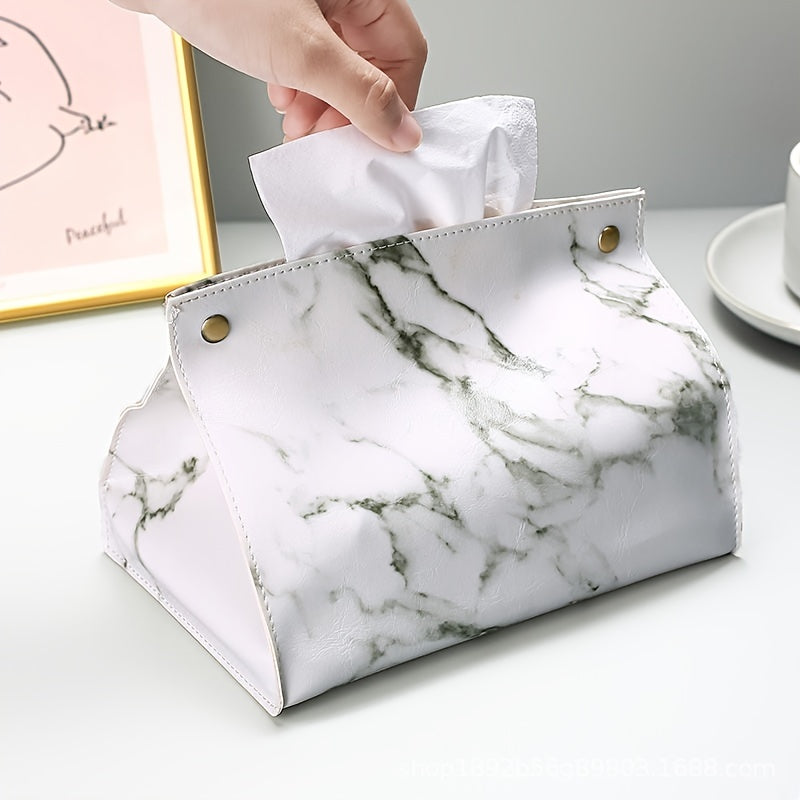 Abstract Faux Marble Tissue Box