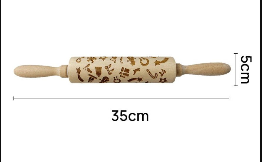 Rolling Pin Pattern Embossed Beech Wood freeshipping - khollect