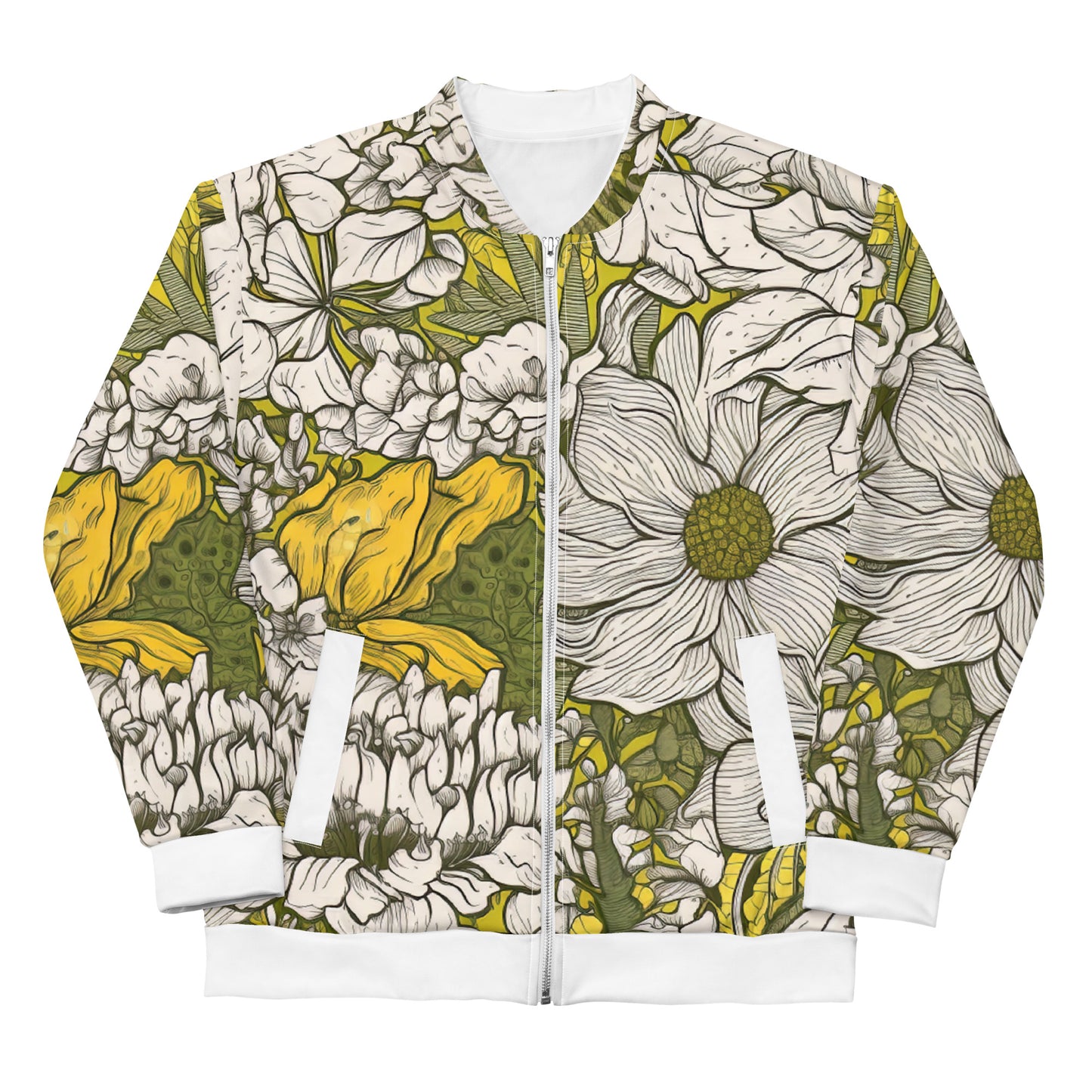 Floral Green Bomber Jacket