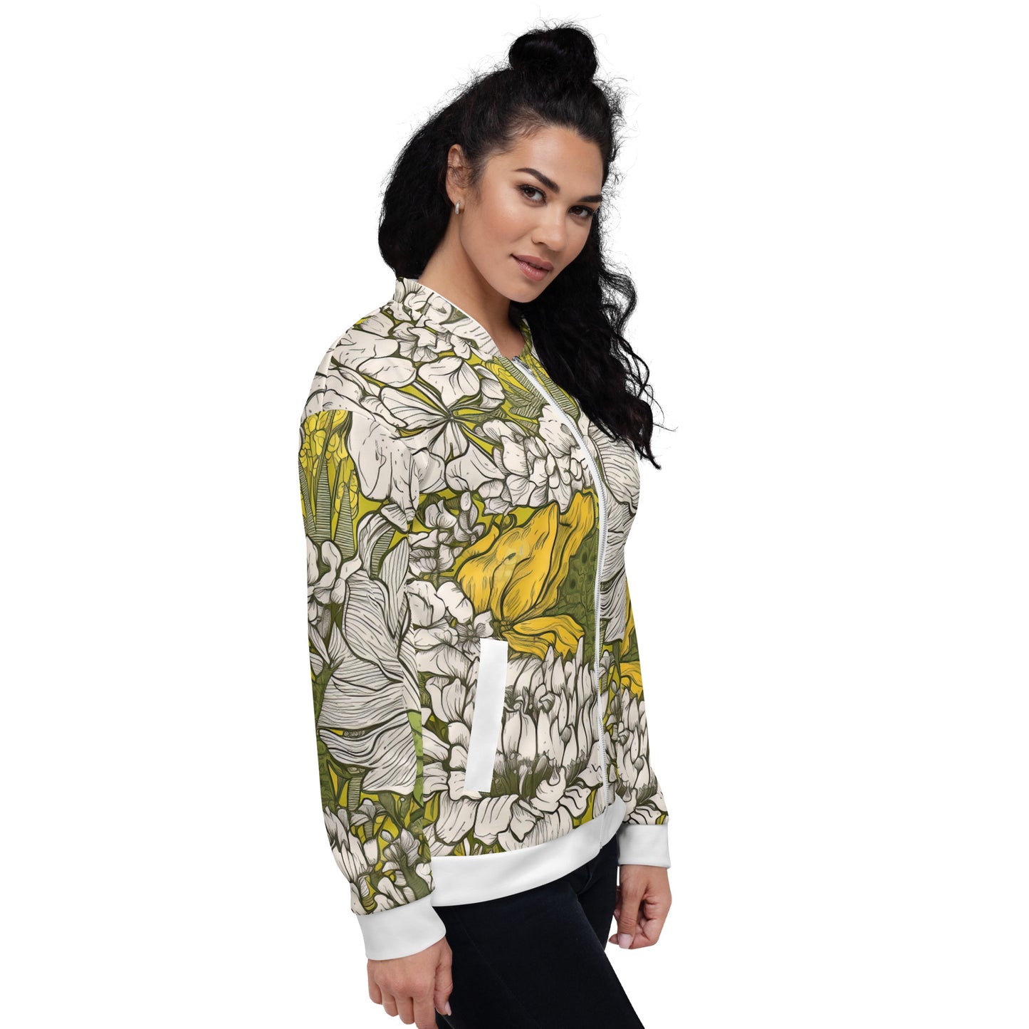 Floral Green Bomber Jacket