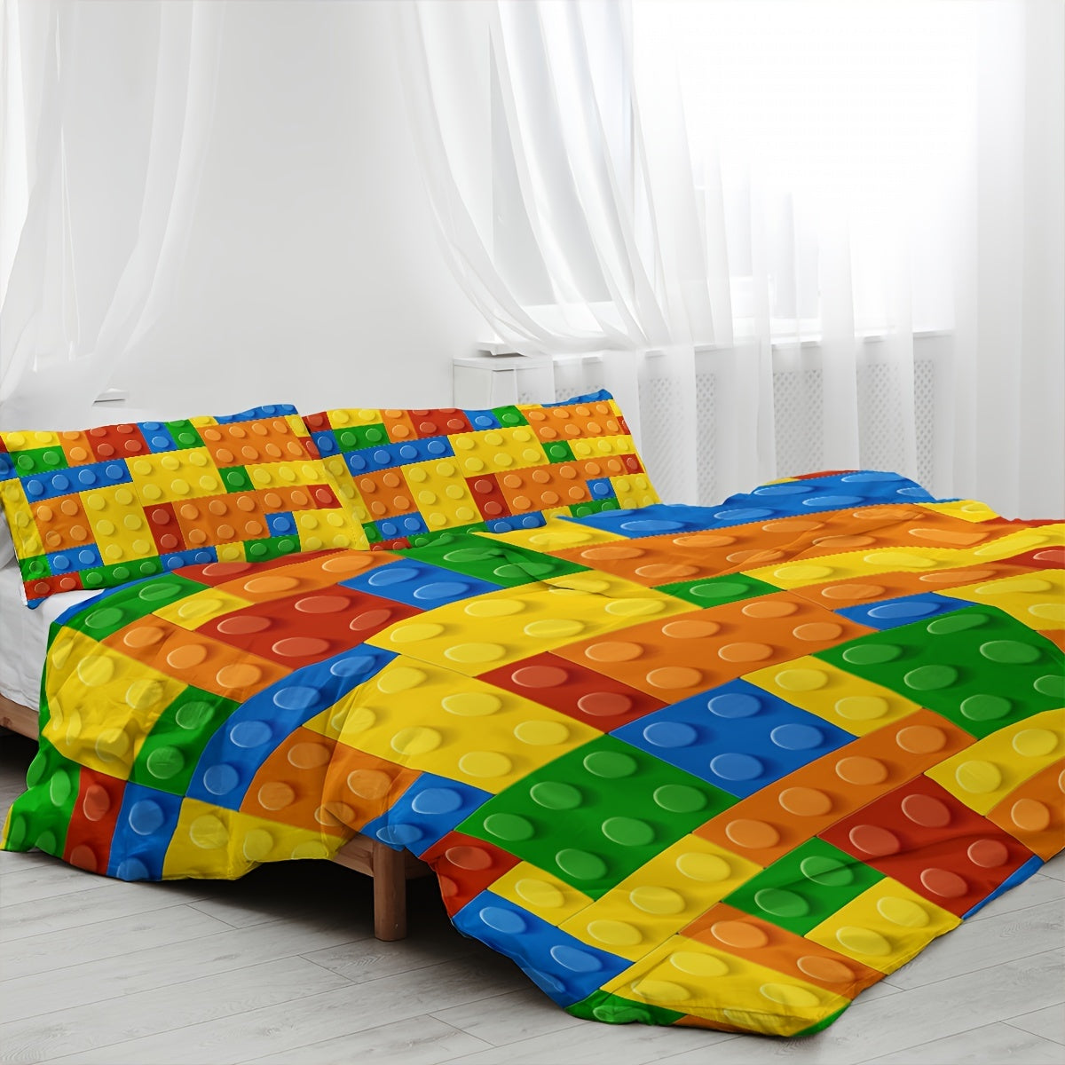 Colorful Block Pattern Duvet Cover Set