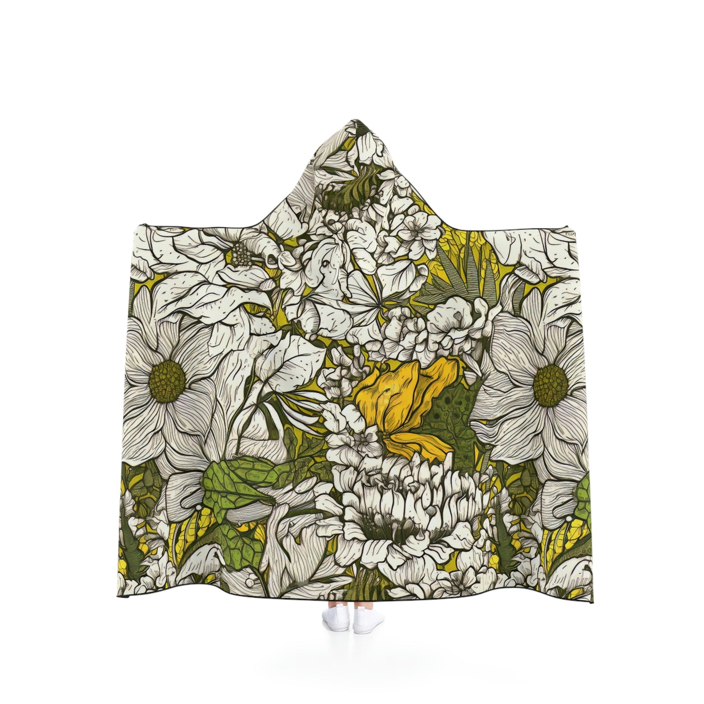 Floral Green Hooded Blanket