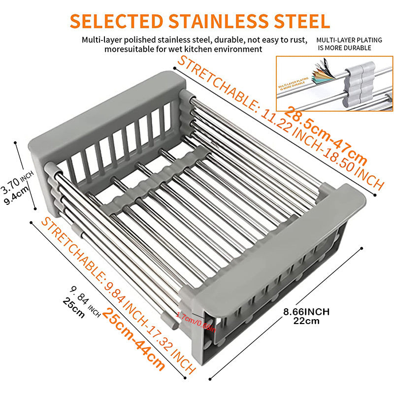 Adjustable Stainless Steel Kitchen Basket