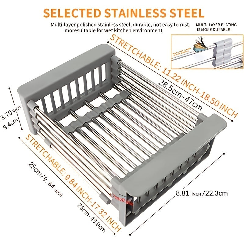 Adjustable Stainless Steel Kitchen Basket