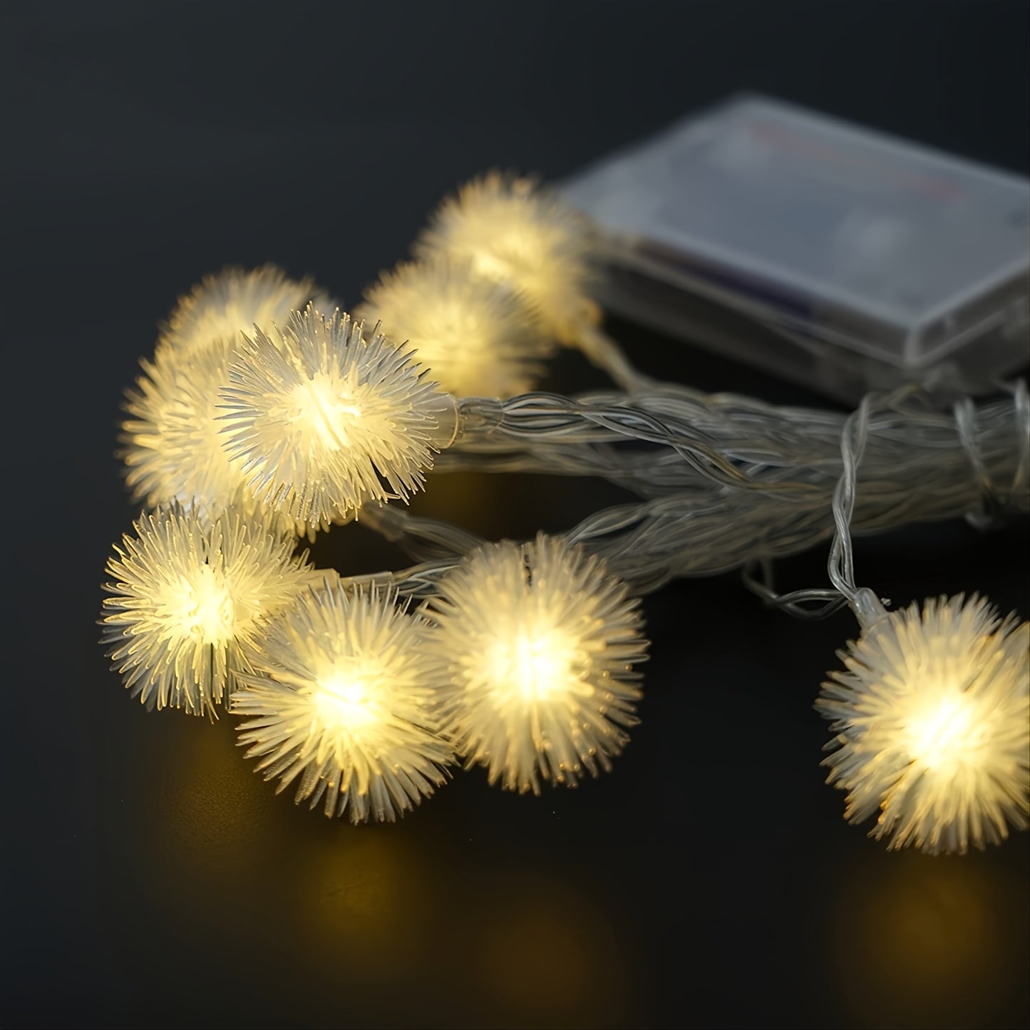 Dreamy Dandelions Fur Balls String Lights With Battery Box