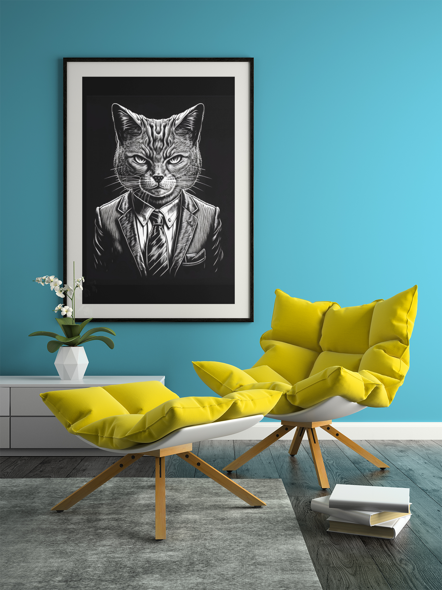 Cat Boss Framed Print