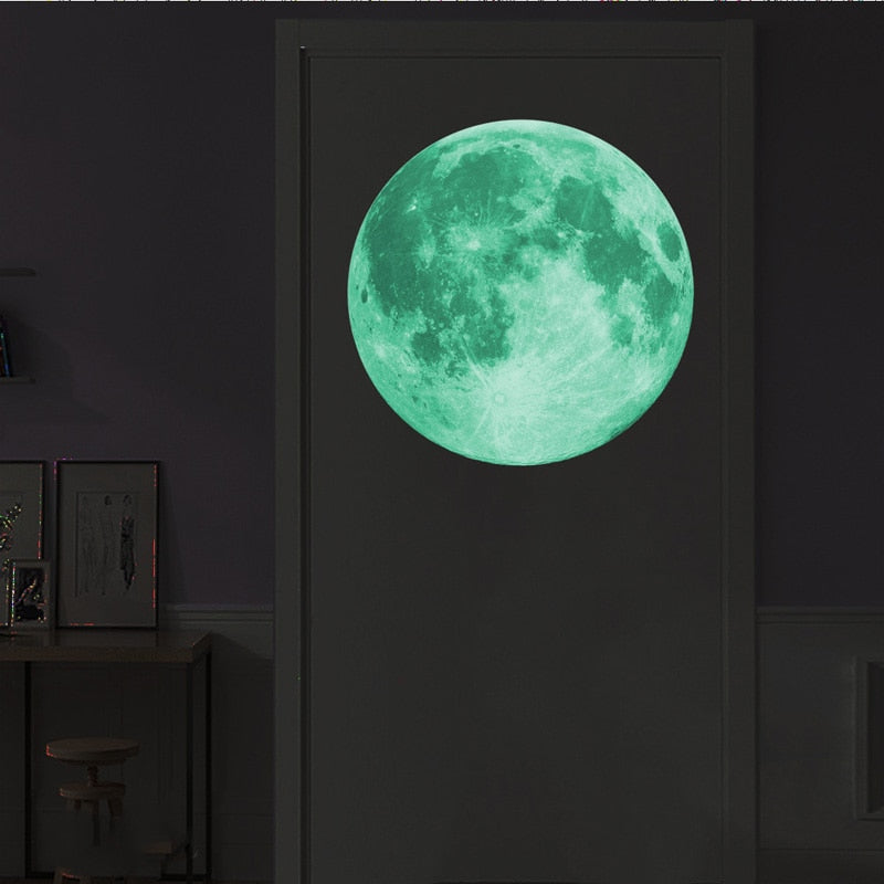 Luminous 3D Moon Wall Sticker freeshipping - khollect