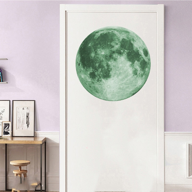 Luminous 3D Moon Wall Sticker freeshipping - khollect