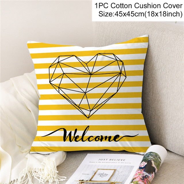 Yellow Themed Decorative Pillow Covers freeshipping - khollect