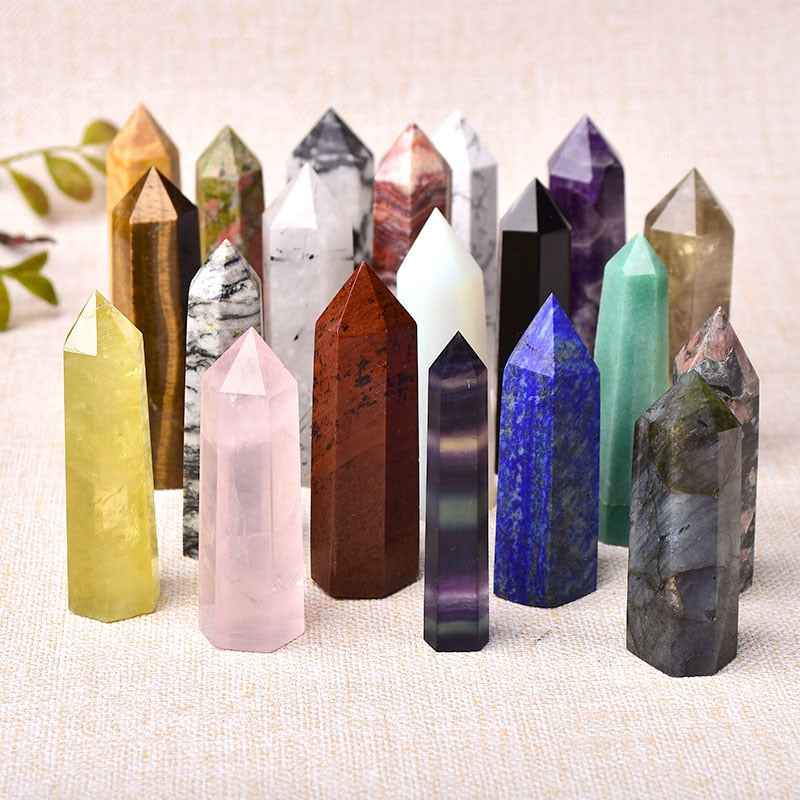 Natural Stones Crystal Point Wand Amethyst Rose Quartz Healing Stone Energy Ore Mineral Crafts