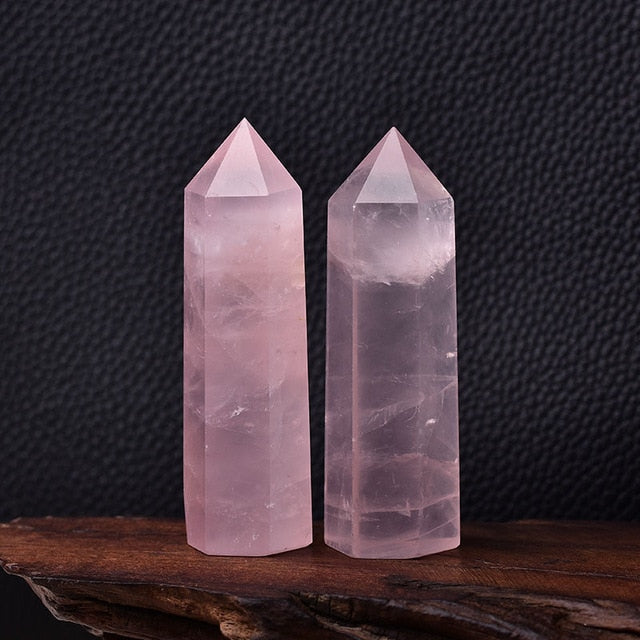 Natural Stones Crystal Point Wand Amethyst Rose Quartz Healing Stone Energy Ore Mineral Crafts