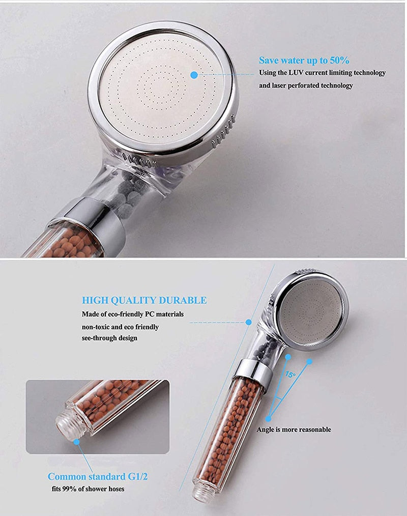 High Pressure Water Filter Shower Head freeshipping - khollect
