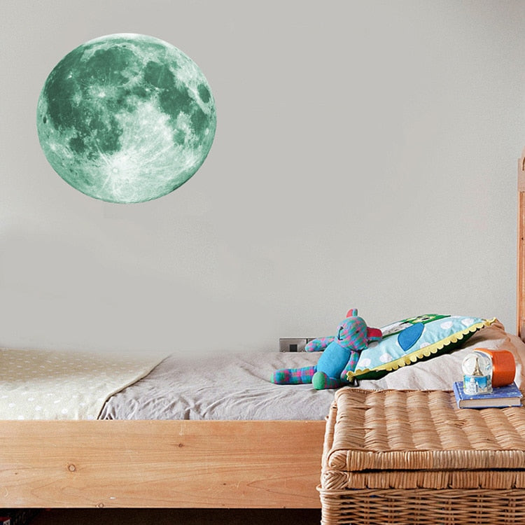 Luminous 3D Moon Wall Sticker freeshipping - khollect